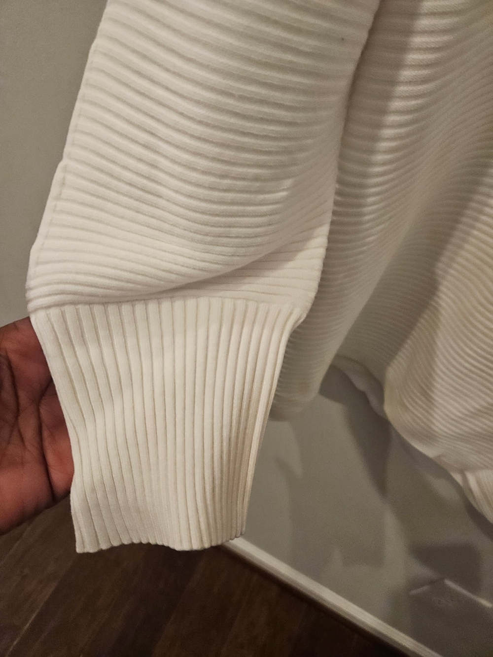 White Ribbed Knit Top with 'Woman' Label - Picture 6 of 6